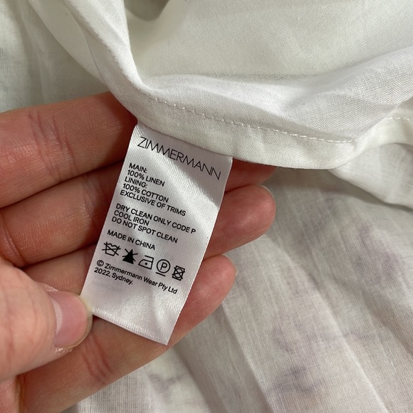 NWT Pattie Asymmetric Cut Out Linen Midi Dress in Cream Floral Size 8 - Picture 16 of 17